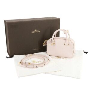 DELVAUX Cool Box Nano 2way Hand Shoulder Bag Leather Pink Purse 90288925